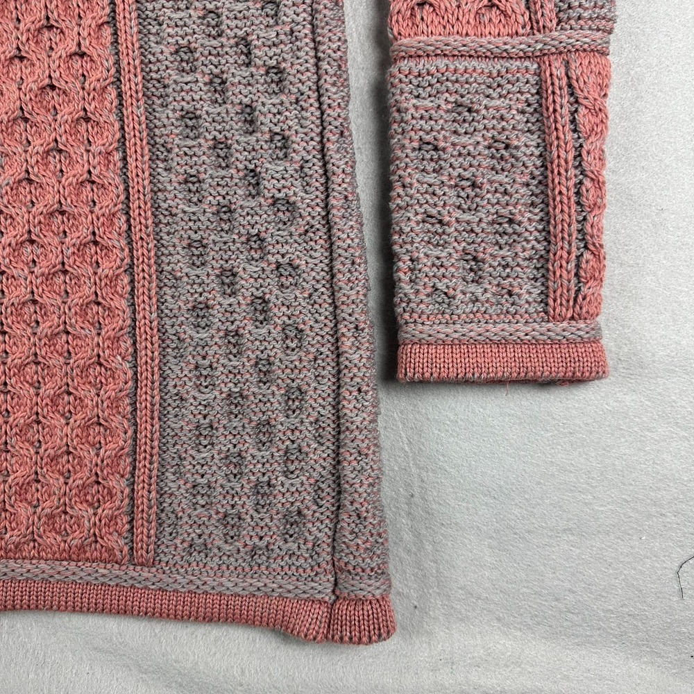 Aran Crafts Cardigan Sweater Womens M button Merino Wool Cable Knit Fisherman - Picture 10 of 15